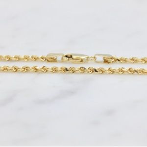 14kt Diamond cut gold chain 2mm